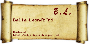 Balla Leonárd névjegykártya